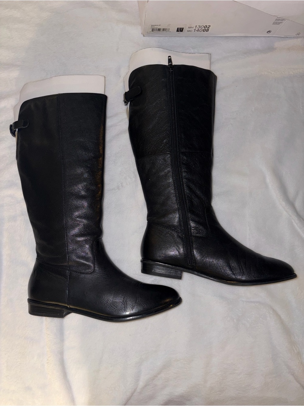 Aldo Black Leather Over-the-Knee Zip Riding Boots